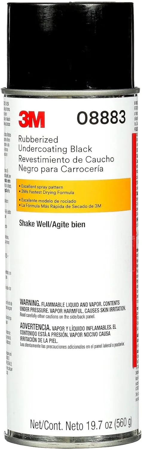 3M Rubberized Undercoating Aerosol Spray, 08883, 19.7 oz, Textured Finish, Anti-Corrosive, Multi-Purpose for Automotive Cars
