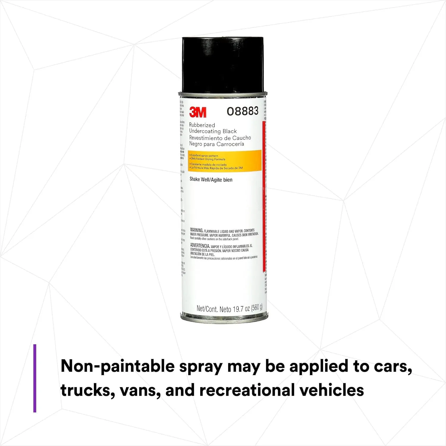 3M Rubberized Undercoating Aerosol Spray, 08883, 19.7 oz, Textured Finish, Anti-Corrosive, Multi-Purpose for Automotive Cars