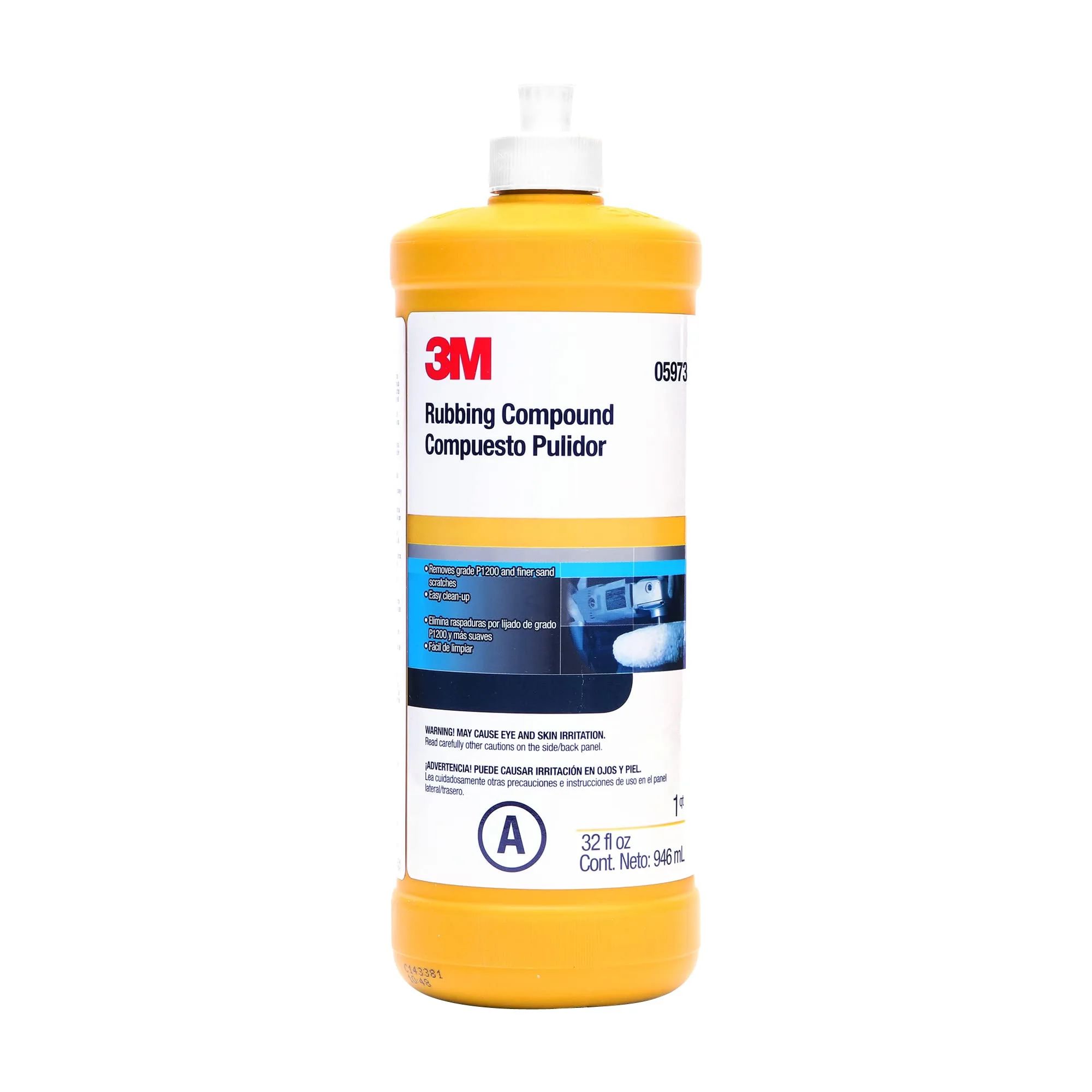3M Rubbing Compound, 05973, Liquid Formula, 1 qt (32 fl oz/946 mL)