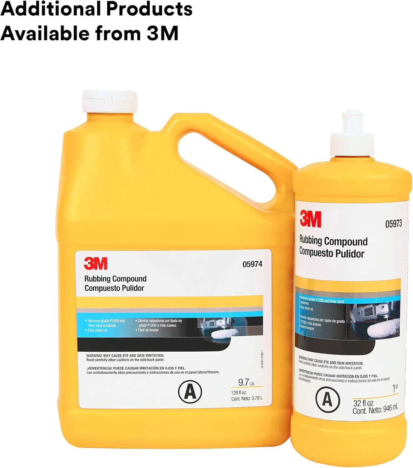 3M Rubbing Compound, 05973, Liquid Formula, 1 qt (32 fl oz/946 mL)