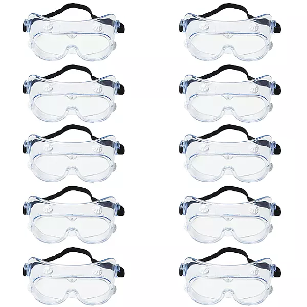 3M Splash Safety Goggles Anti-Fog, Pack of 10, Clear Anti Fog Lens, 40661-00000-10