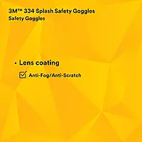 3M Splash Safety Goggles Anti-Fog, Pack of 10, Clear Anti Fog Lens, 40661-00000-10