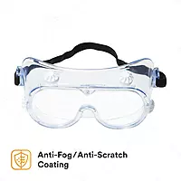 3M Splash Safety Goggles Anti-Fog, Pack of 10, Clear Anti Fog Lens, 40661-00000-10