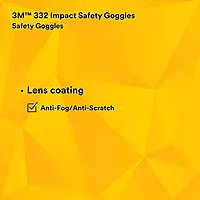 3M Impact Safety Goggles 40650-00000-10, Clear Lens