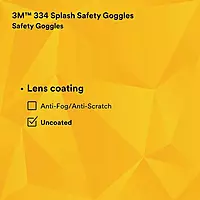 3M Safety Splash Goggle 334 40660-00000-10 Clear Lens 10 ea/case