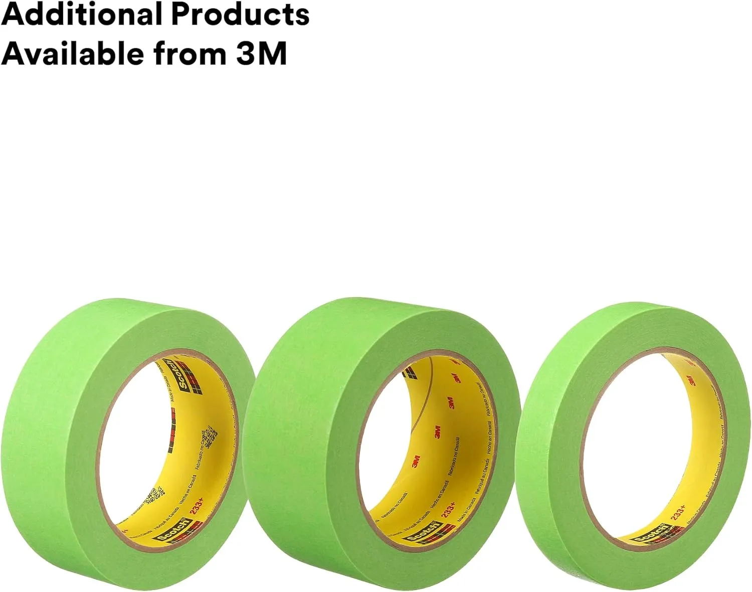 3M Scotch Performance Masking Tape 233+ 26338, 36 mm x 55 m, 1 Roll, Moisture Resistant, Flexible, Green Tape