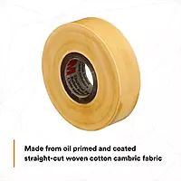 Scotch Varnished Cambric Tape 2520, Flexible, Electrically Insulating, Moisture Resistant, Yellow, 3/4 in x 60 ft