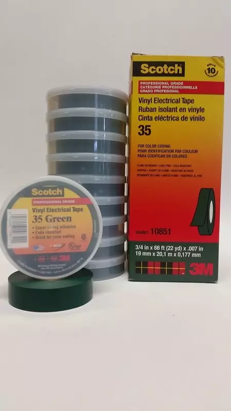 3M 35 3/4" Green Scotch Vinyl Electrical Tape No. 35
