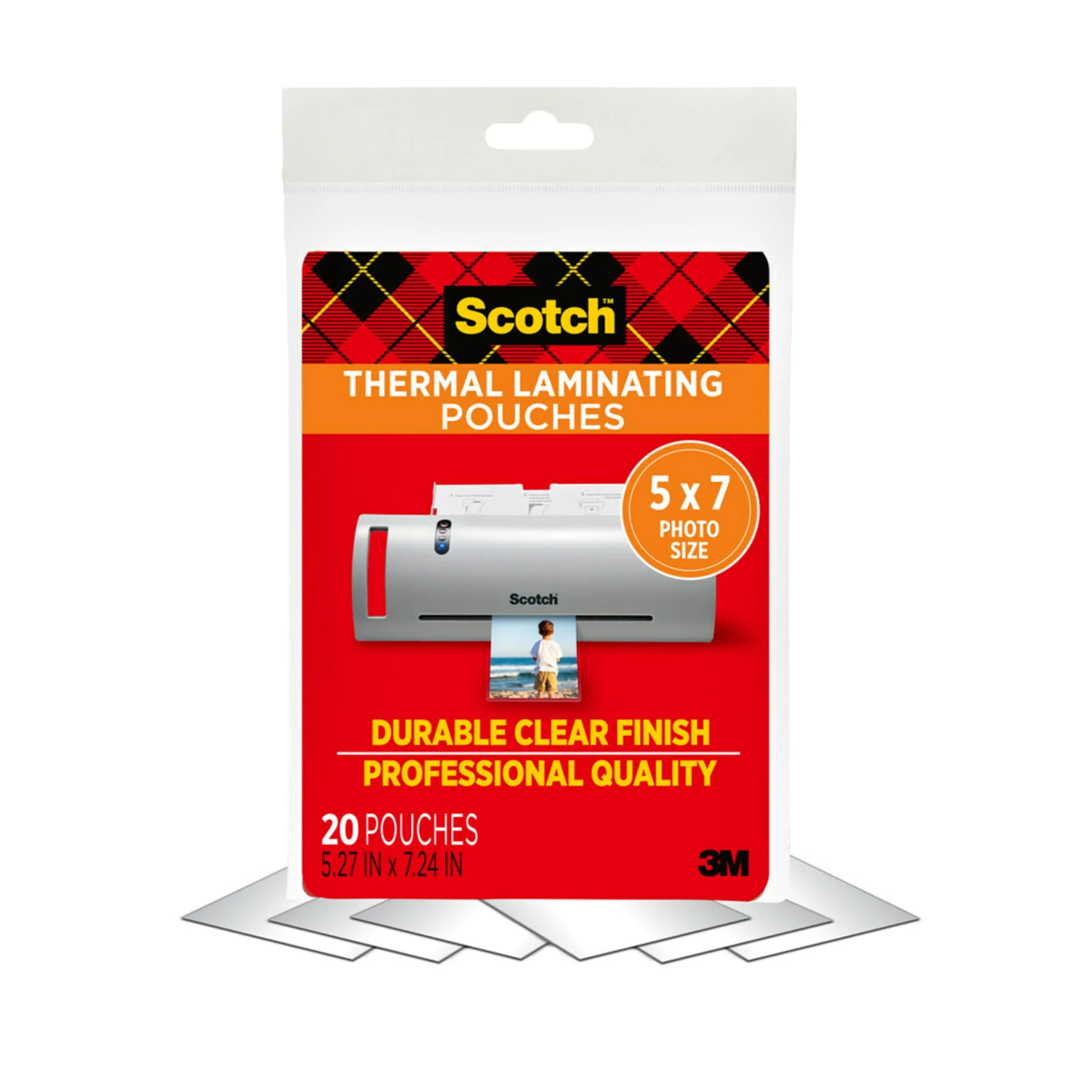 Scotch Thermal Laminating Pouches – 5 Mil, 7 x 5 Inches, Photo Size, 20-Pack – Clear, Durable, Photo-Safe Laminating Sheets for Home, Office, or School Use – 20 Count