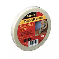 3M Scotch 893 Premium Heavy Duty Strapping Tape, 60 yds Length x 1/2" Width, Transparent