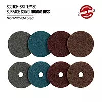 3M Scotch-Brite SC-DH Medium Grit, 2" x NH Aluminum Oxide Surface Conditioning Disc Maroon (50 Pack)