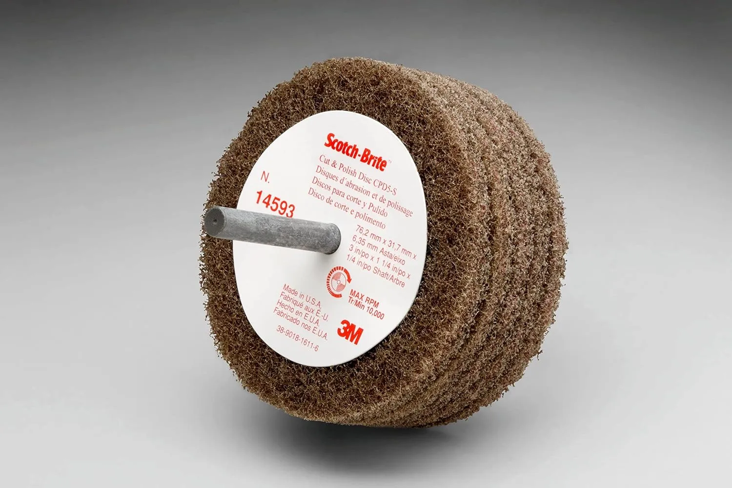 3M Scotch-Brite CPD5-S Deburring/Buffing Disc, 3 x 1.25 in, Medium