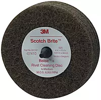 Cubitron Scotch-Brite Rivet Cleaning Disc 07410, 4 in x 1-1/4 in A MED, 10 per case
