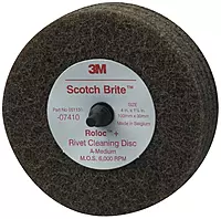 Cubitron Scotch-Brite Rivet Cleaning Disc 07410, 4 in x 1-1/4 in A MED, 10 per case