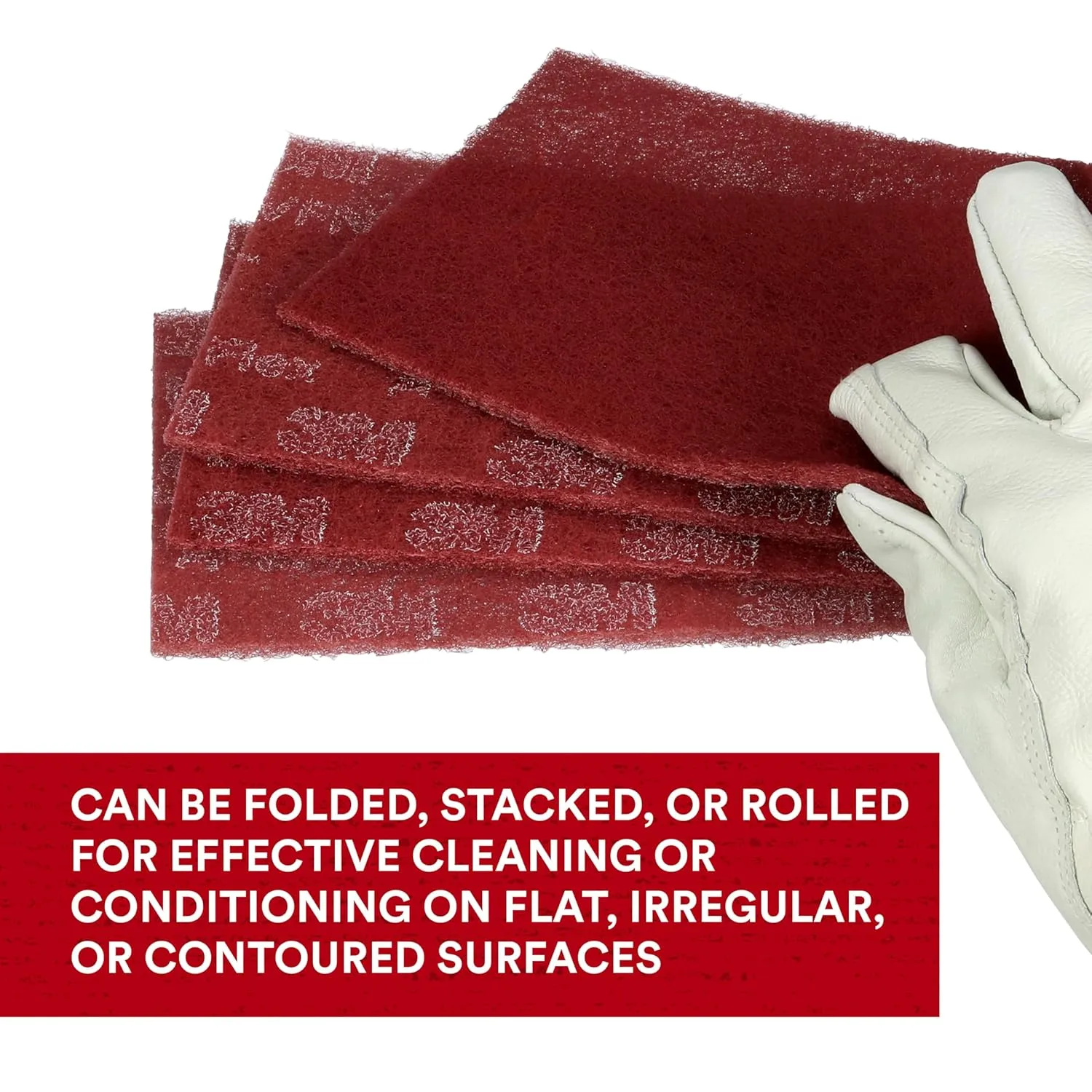 3M Scotch-Brite Durable Flex Hand Pad, Ultra Fine Grade, Pack of 25, 4.5 in x 9 in, Silicon Carbide, Gray