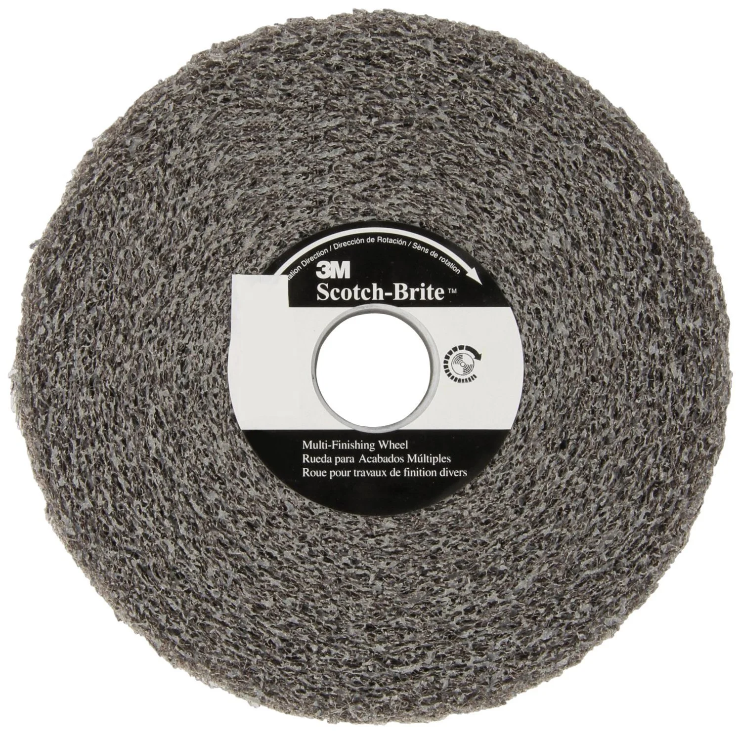 3M Scotch-Brite Multi-Finishing Wheel, 6 in x 1 in, Medium Grit, Gray