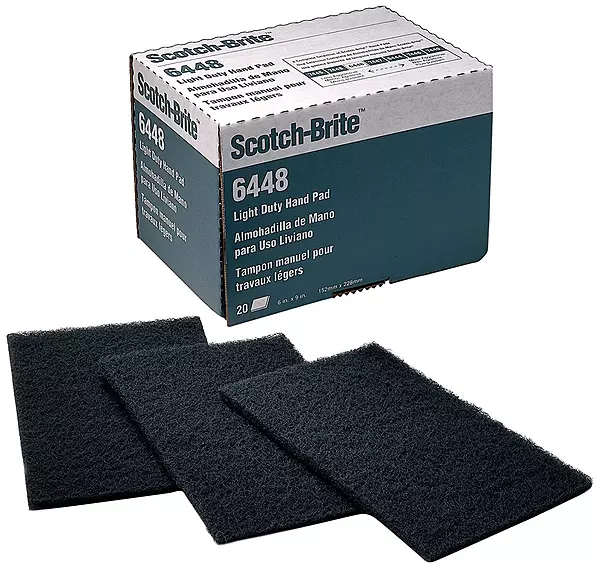 3M Scotch-Brite HP-HP Non-Woven Silicon Carbide Hand Pad - 6 in Width x 9 in Length - 16555 [PRICE is per BOX]