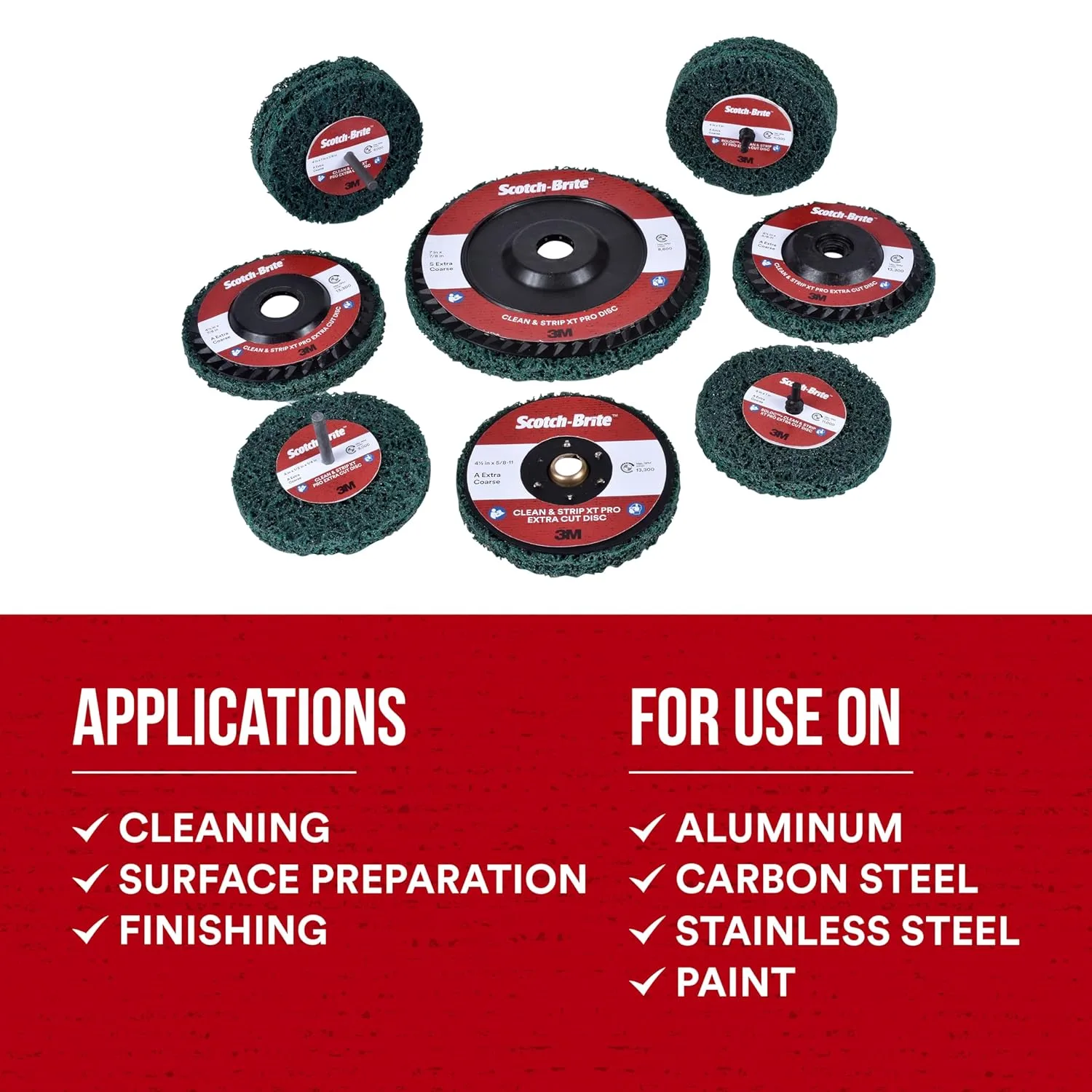 3M Scotch-Brite Clean & Strip XT Pro Extra Cut Disc, 4-1/2 in x 5/8 in-11, Type 27
