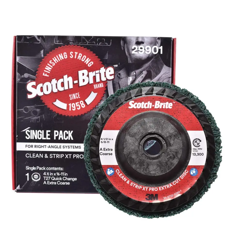3M Scotch-Brite Clean & Strip XT Pro Extra Cut Disc, 4-1/2 in x 5/8 in-11, Type 27