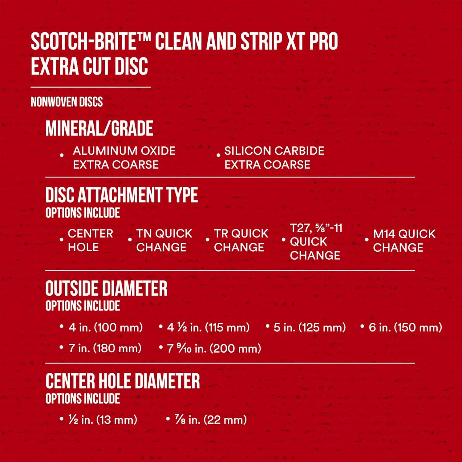 3M Scotch-Brite Clean & Strip XT Pro Extra Cut Disc, 4-1/2 in x 5/8 in-11, Type 27