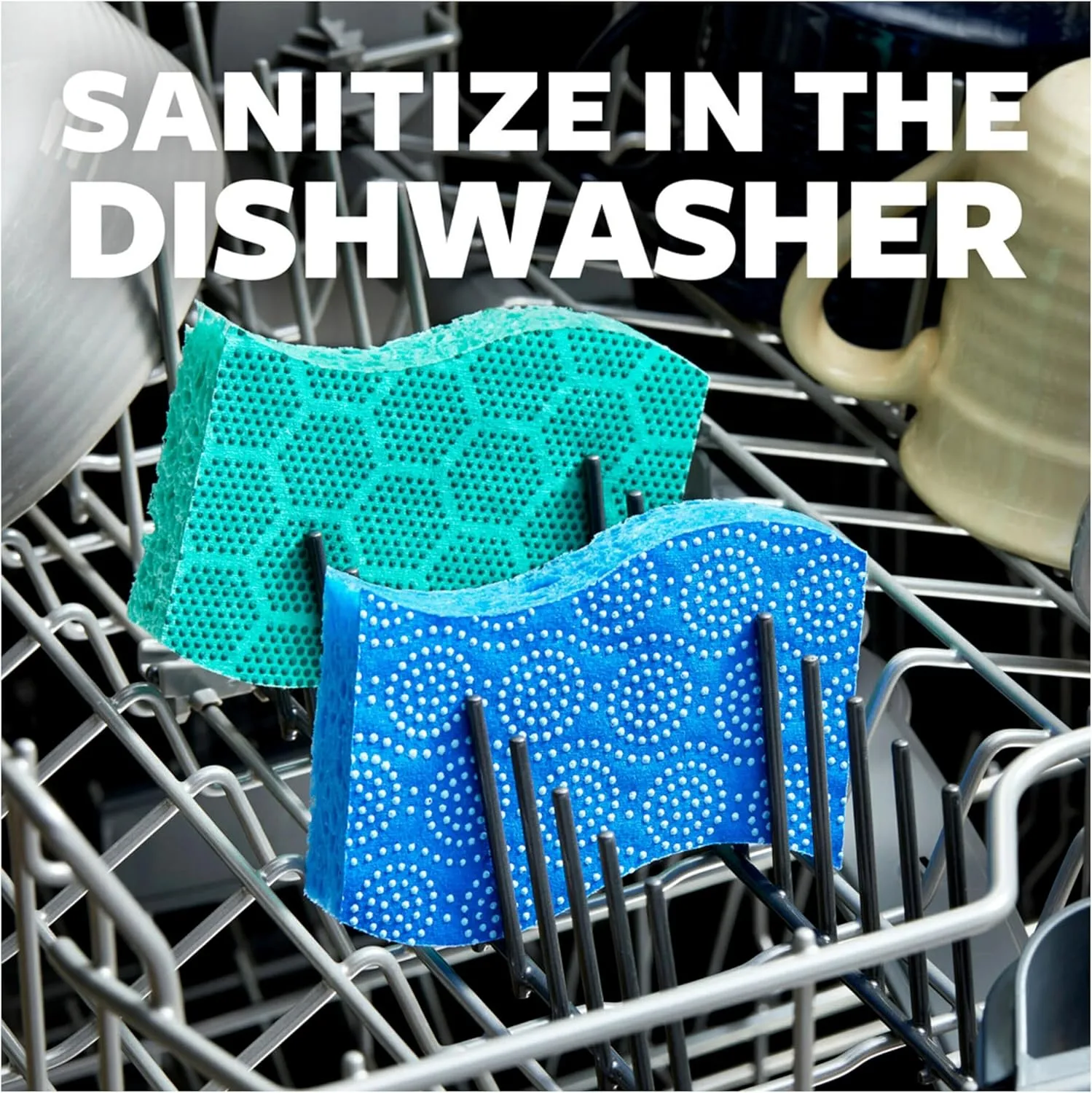 Scotch-Brite Scrub Dots Non-Scratch Scrub Sponges, Sponges for Cleaning Kitchen, Bathroom, and Household, Non-Scratch Sponges Safe for Non-Stick Cookware, 24 Scrubbing Sponges 24 Count (Pack of 1)