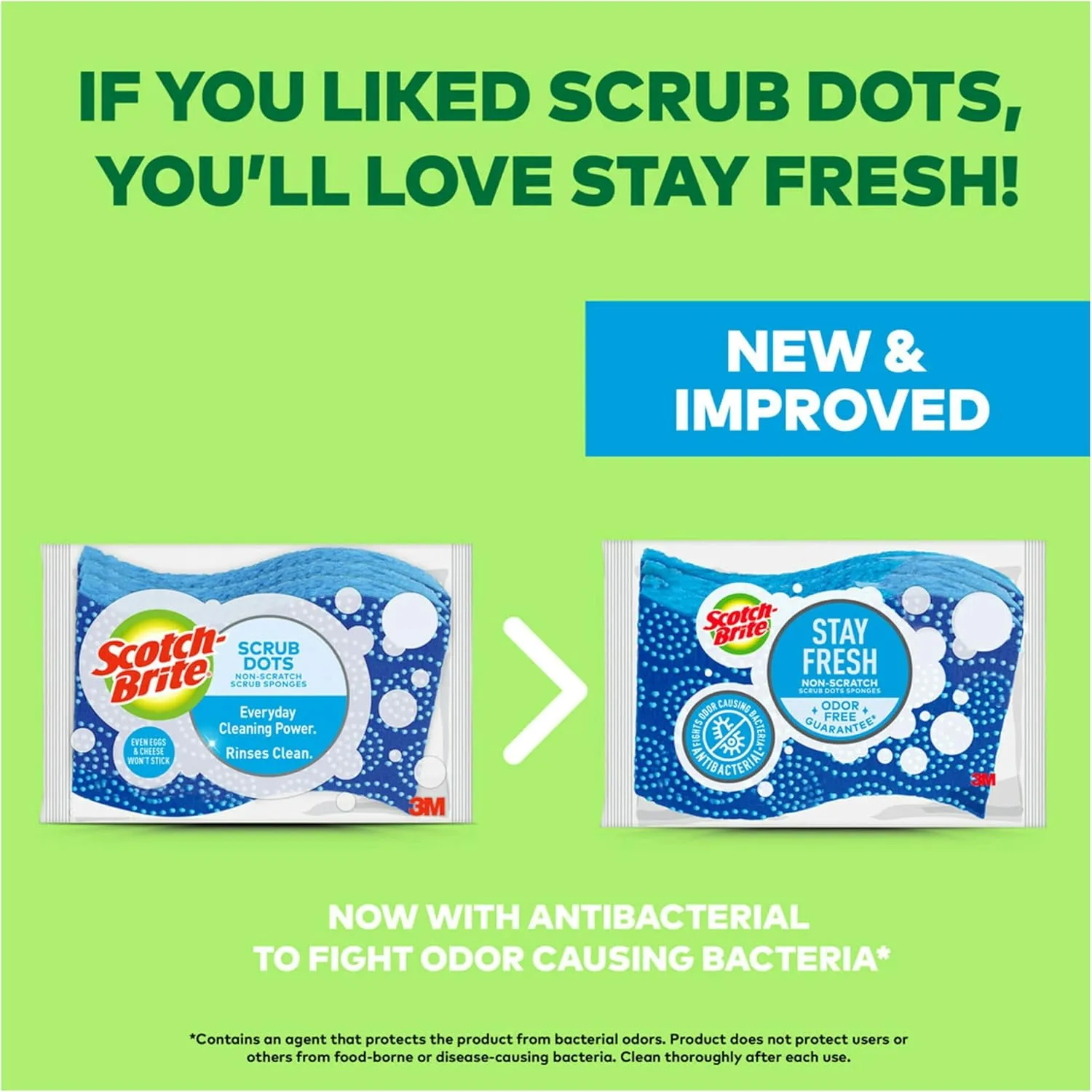 Scotch-Brite Scrub Dots Non-Scratch Scrub Sponges, Sponges for Cleaning Kitchen, Bathroom, and Household, Non-Scratch Sponges Safe for Non-Stick Cookware, 24 Scrubbing Sponges 24 Count (Pack of 1)