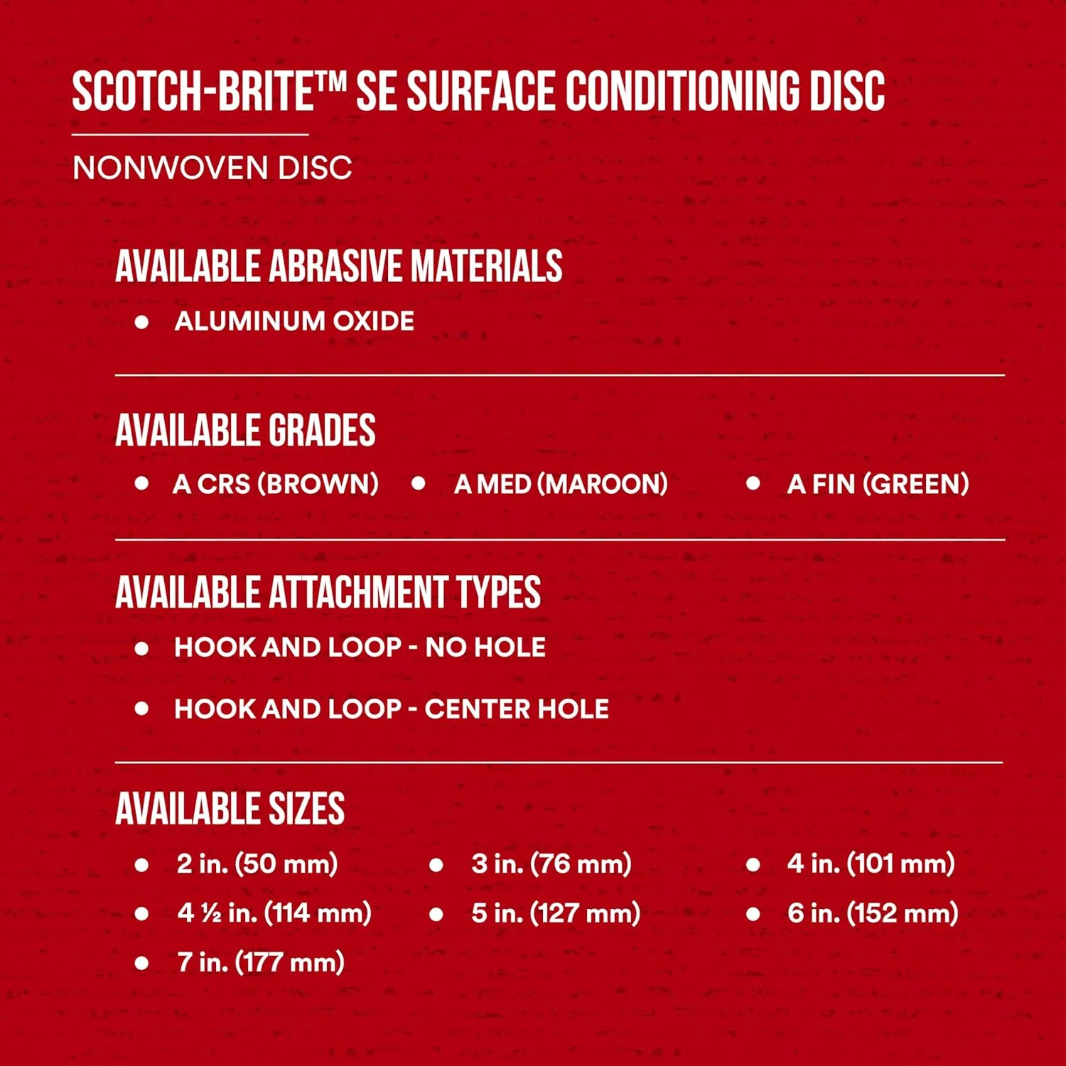 3M Scotch-Brite SE Surface Conditioning Disc, Hook and Loop, Aluminum Oxide, Medium, Heavy Duty, Durable, 4 1/2 In x No Hole