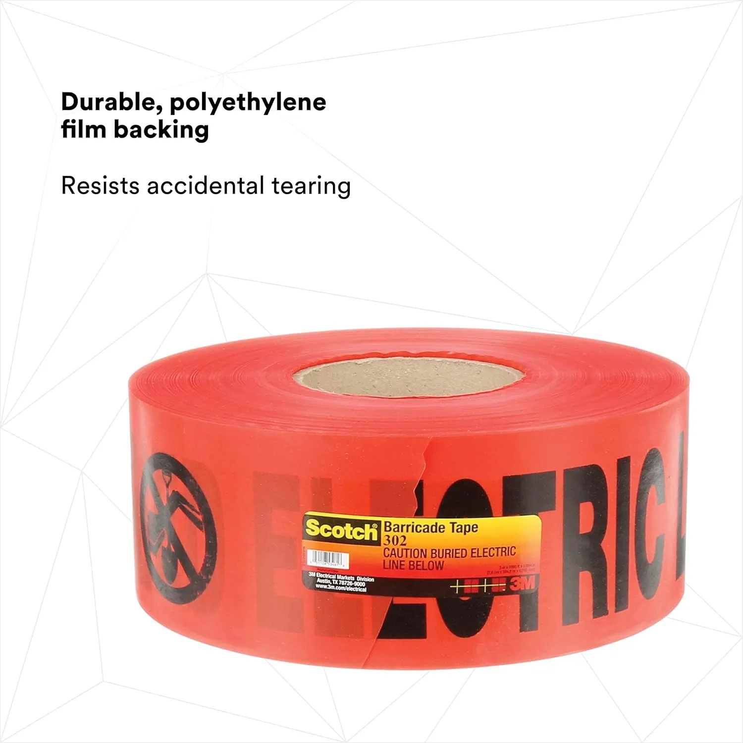3M Scotch Buried Barricade Tape - CAUTION BURIED ELECTRIC LINE BELOW
