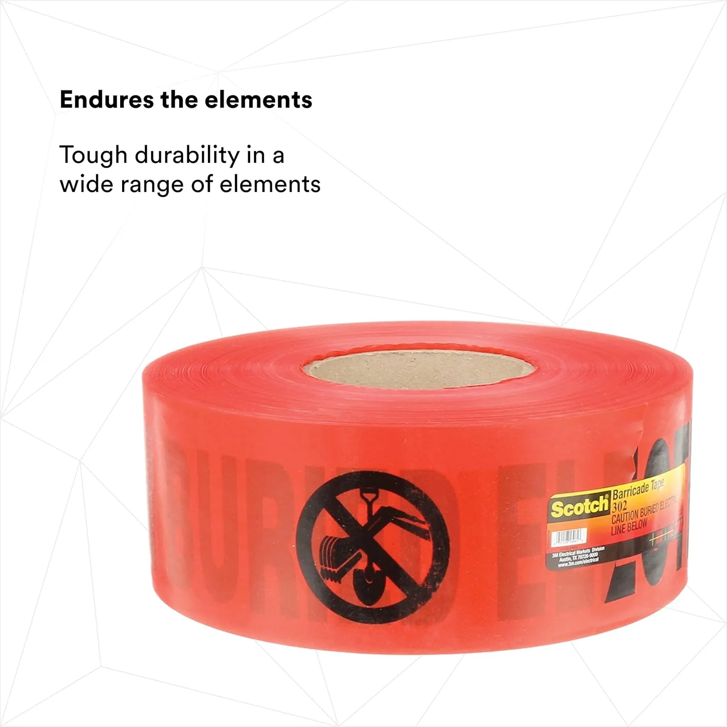 3M Scotch Buried Barricade Tape - CAUTION BURIED ELECTRIC LINE BELOW