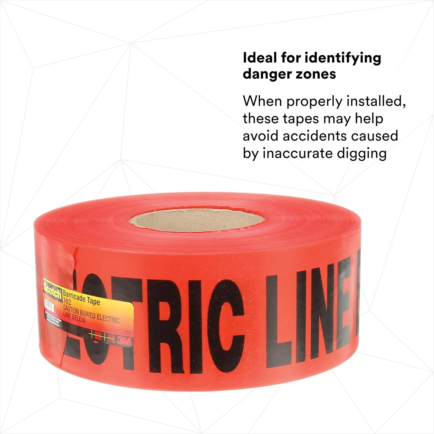 3M Scotch Buried Barricade Tape - CAUTION BURIED ELECTRIC LINE BELOW