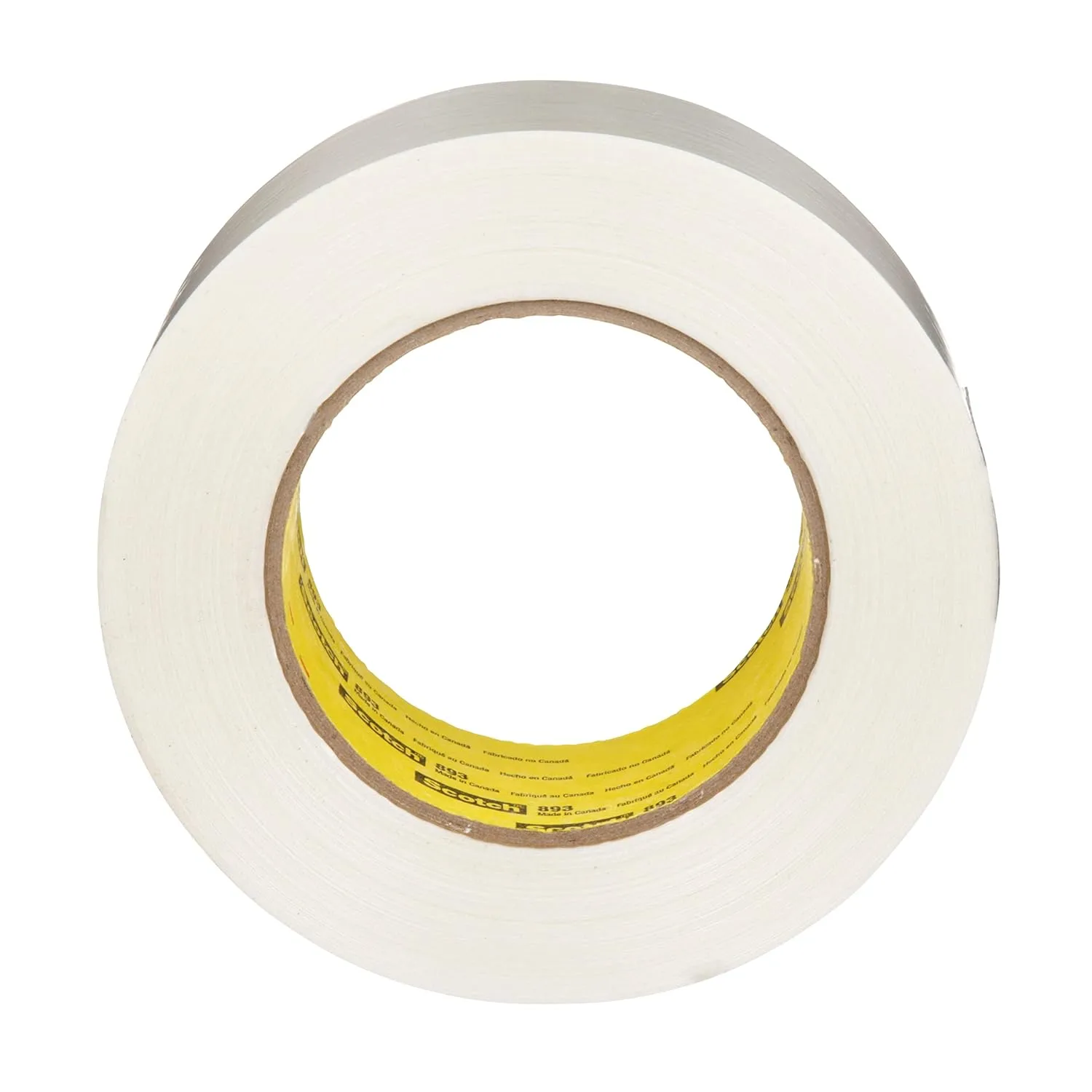 3M Scotch Filament Tape 893, Clear, 1.88" x 60 yd (48 mm x 55 m), 6 mil, Opaque, Recommended for High Strength Reinforcing