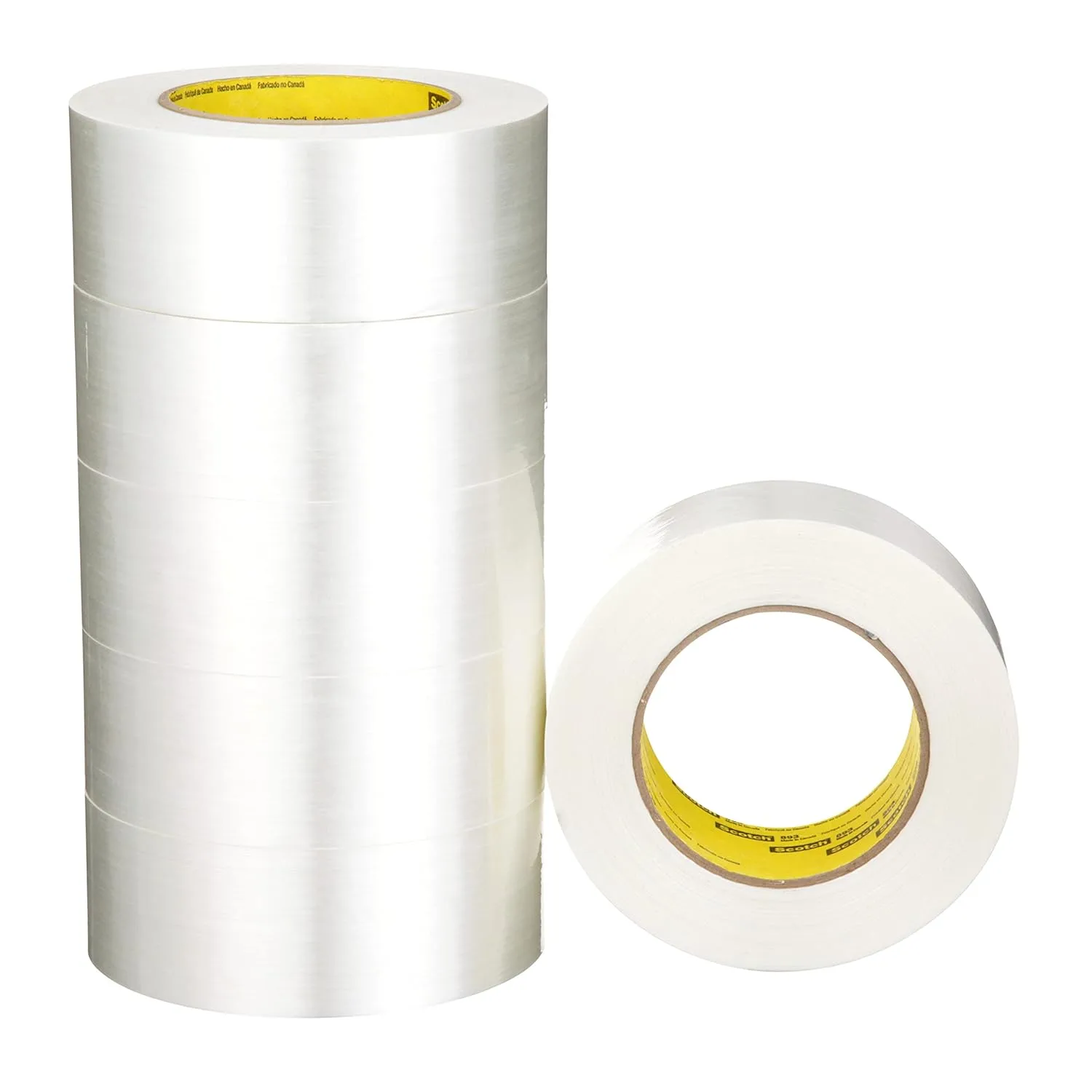 3M Scotch Filament Tape 893, Clear, 1.88" x 60 yd (48 mm x 55 m), 6 mil, Opaque, Recommended for High Strength Reinforcing