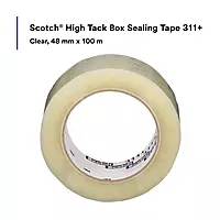 Scotch High Tack Box Sealing Tape 311+, Cold Shipping, Freezer Storage, Clear Color, 48 mm x 100 m (Pack of 1)