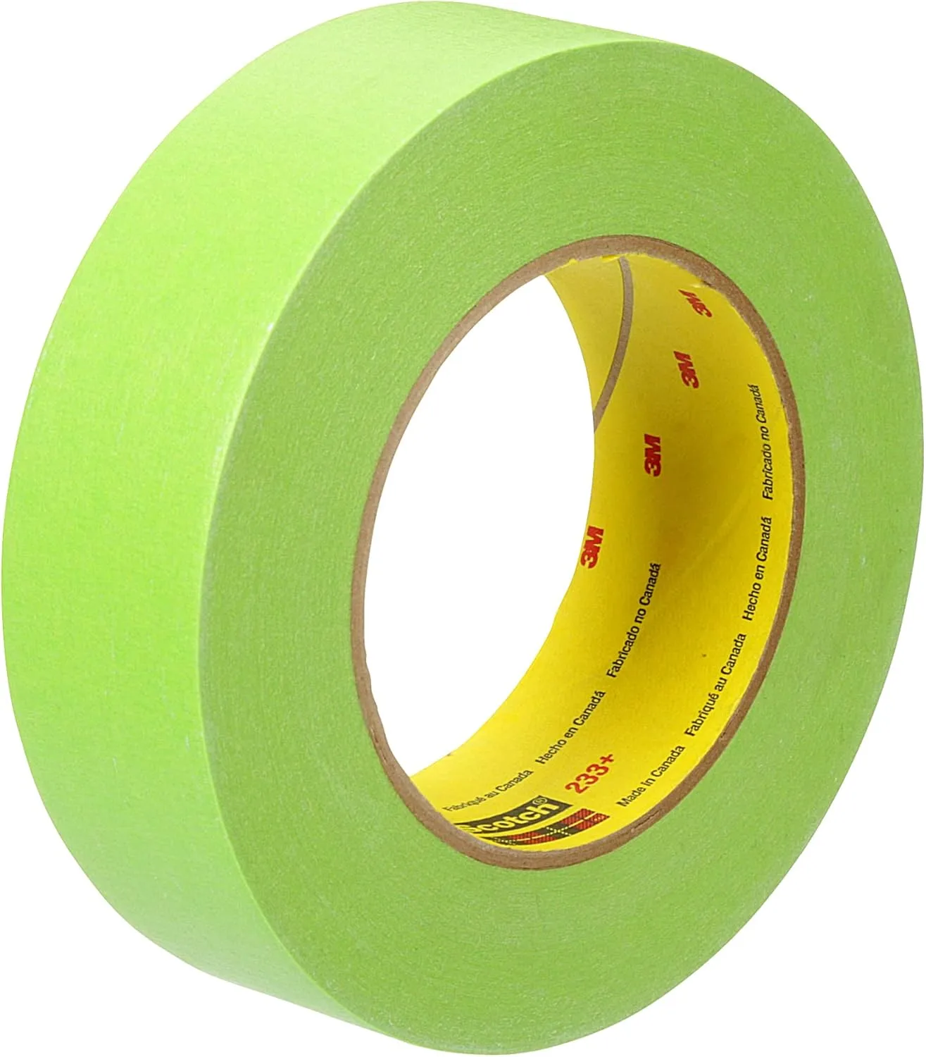 3M Scotch Performance Masking Tape 233+ 26338, 36 mm x 55 m, 1 Roll, Moisture Resistant, Flexible, Green Tape