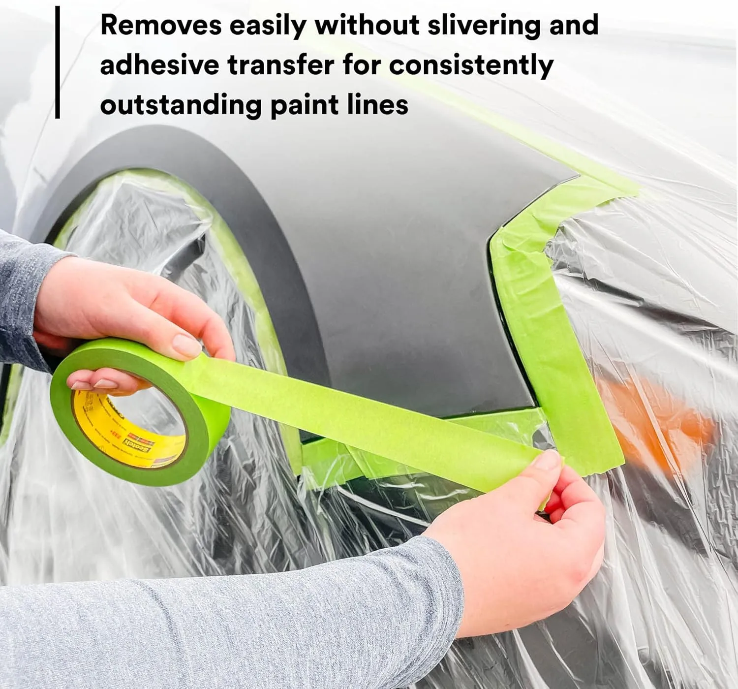 3M Scotch Performance Masking Tape 233+ 26338, 36 mm x 55 m, 1 Roll, Moisture Resistant, Flexible, Green Tape