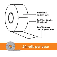 3M Scotch Self-Fusing Silicone Rubber Electrical Tape, High-Temperature, 1 in x 30 ft, Sky Blue/Gray