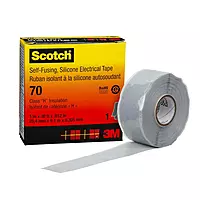 3M Scotch Self-Fusing Silicone Rubber Electrical Tape, High-Temperature, 1 in x 30 ft, Sky Blue/Gray