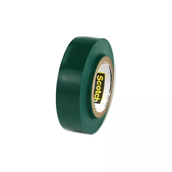 Scotch Vinyl Electrical Tape No. 35 Size: 0.5" W x 240" D, Color: Green