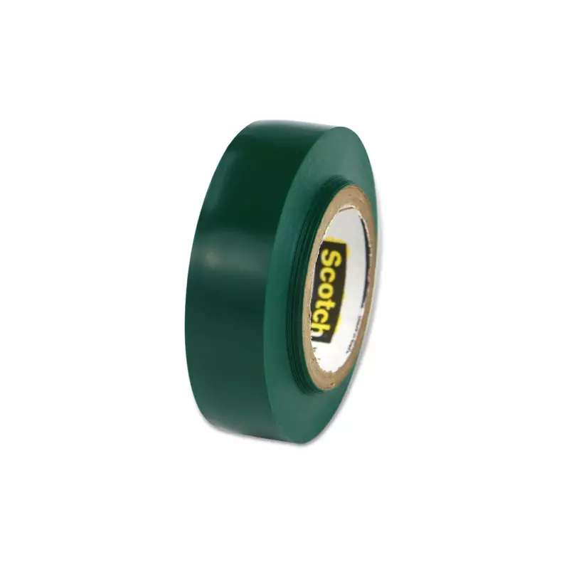 Scotch Vinyl Electrical Tape No. 35 Size: 0.5" W x 240" D, Color: Green