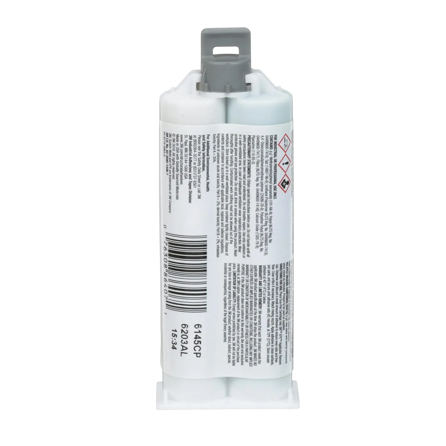 3M Scotch-Weld Composite Urethane Adhesive DP6310NS Green, 48.5 mL Duo-Pak