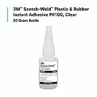 3M Scotch-Weld Plastic & Rubber Instant Adhesive PR100, Clear, Low Viscosity, Fast Handling Time and Cure