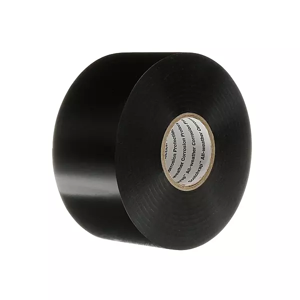 3M Scotchrap Vinyl Corrosion Protection Tape 50, 6 in x 100 ft, Black PVC, 10 mil Thick, 8 Rolls