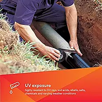 3M Scotchrap Vinyl Corrosion Protection Tape 50, 6 in x 100 ft, Black PVC, 10 mil Thick, 8 Rolls