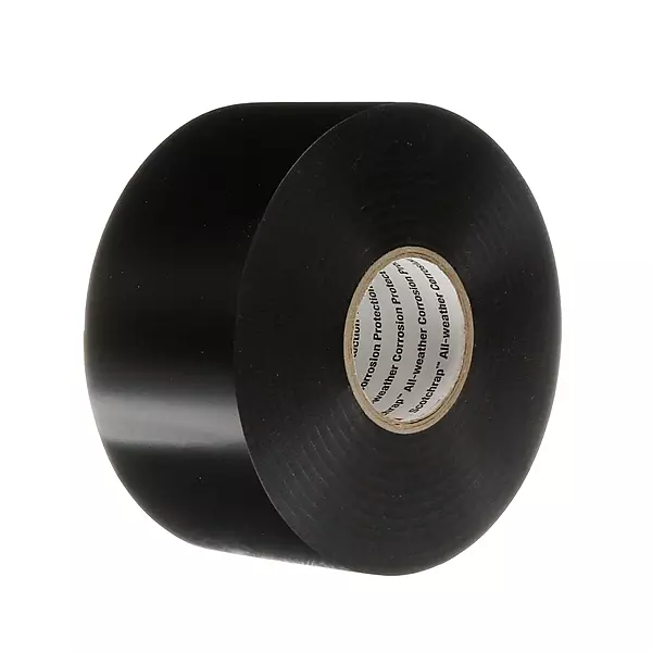 3M Scotchrap Vinyl Corrosion Protection Tape 50, Unprinted, 2 in x 100 ft, Black, 1 Roll, Premium Grade, 10 mil Thick