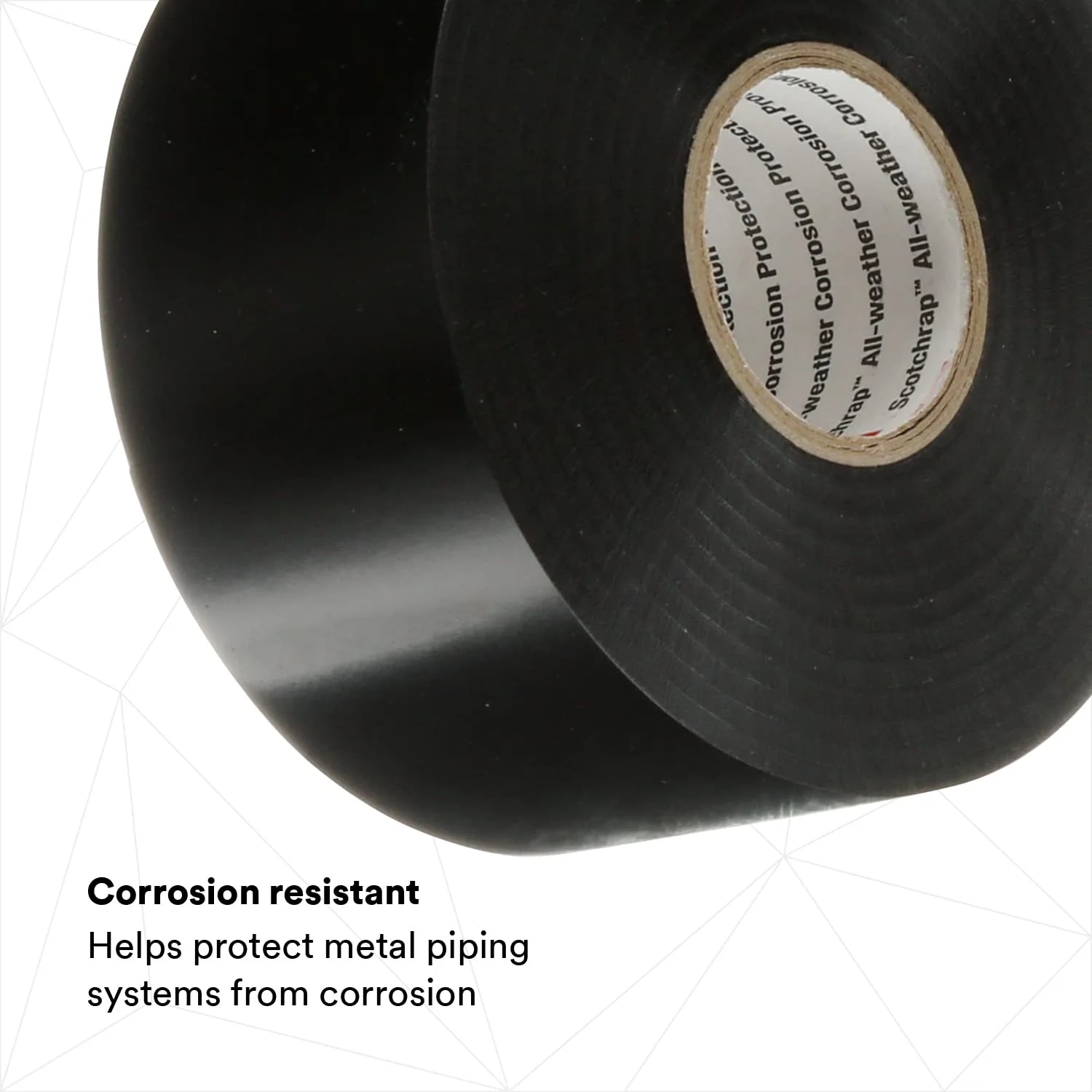 3M Scotchrap Vinyl Corrosion Protection Tape 50, Unprinted, 2 in x 100 ft, Black, 1 Roll, Premium Grade, 10 mil Thick