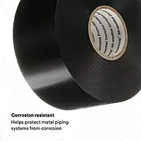 3M Scotchrap Vinyl Corrosion Protection Tape 50, Unprinted, 2 in x 100 ft, Black, 1 Roll, Premium Grade, 10 mil Thick