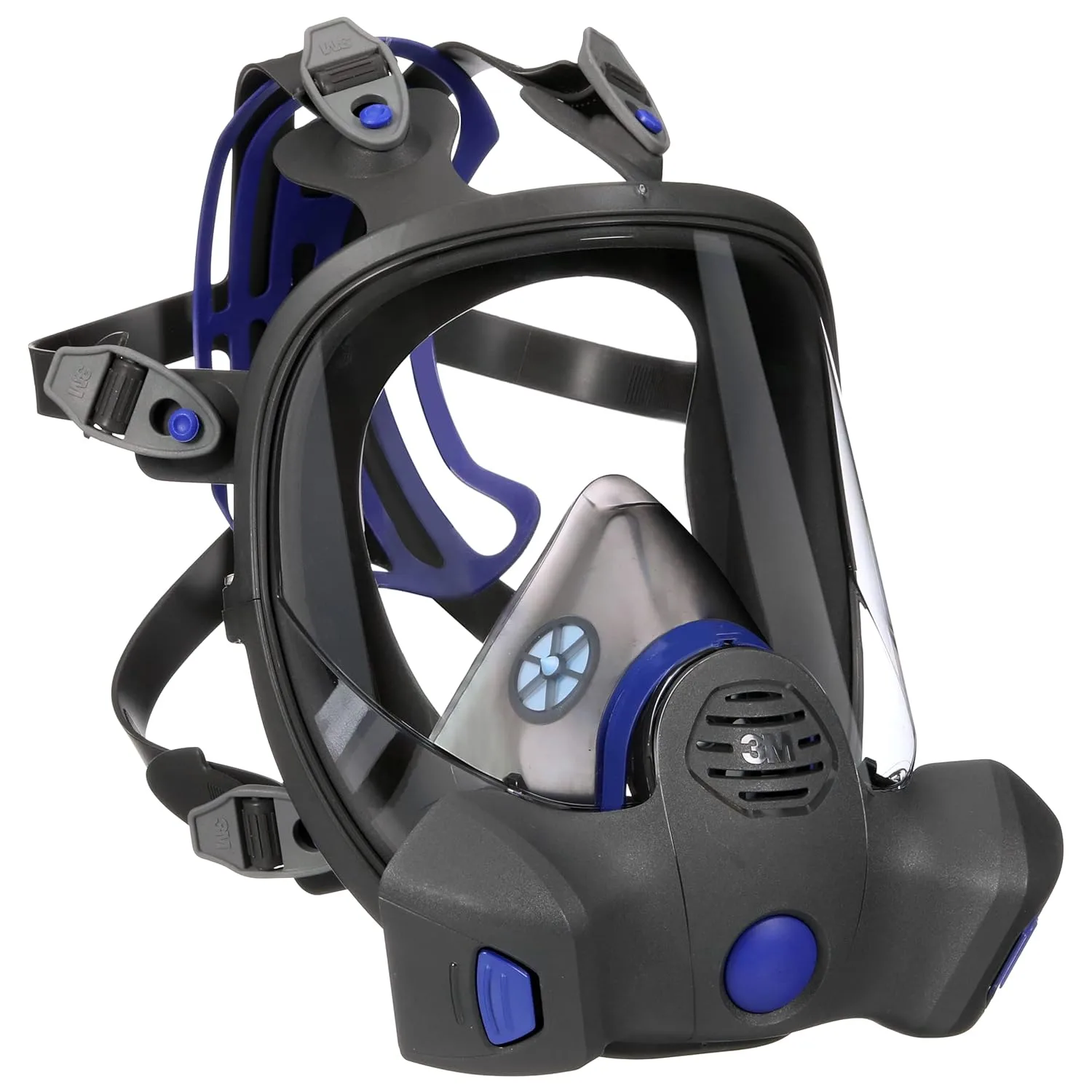 3M Secure Click Full Face Reusable Respirator with Large Lens, Speaking Diaphragm and Push Button Seal Check, FF-801