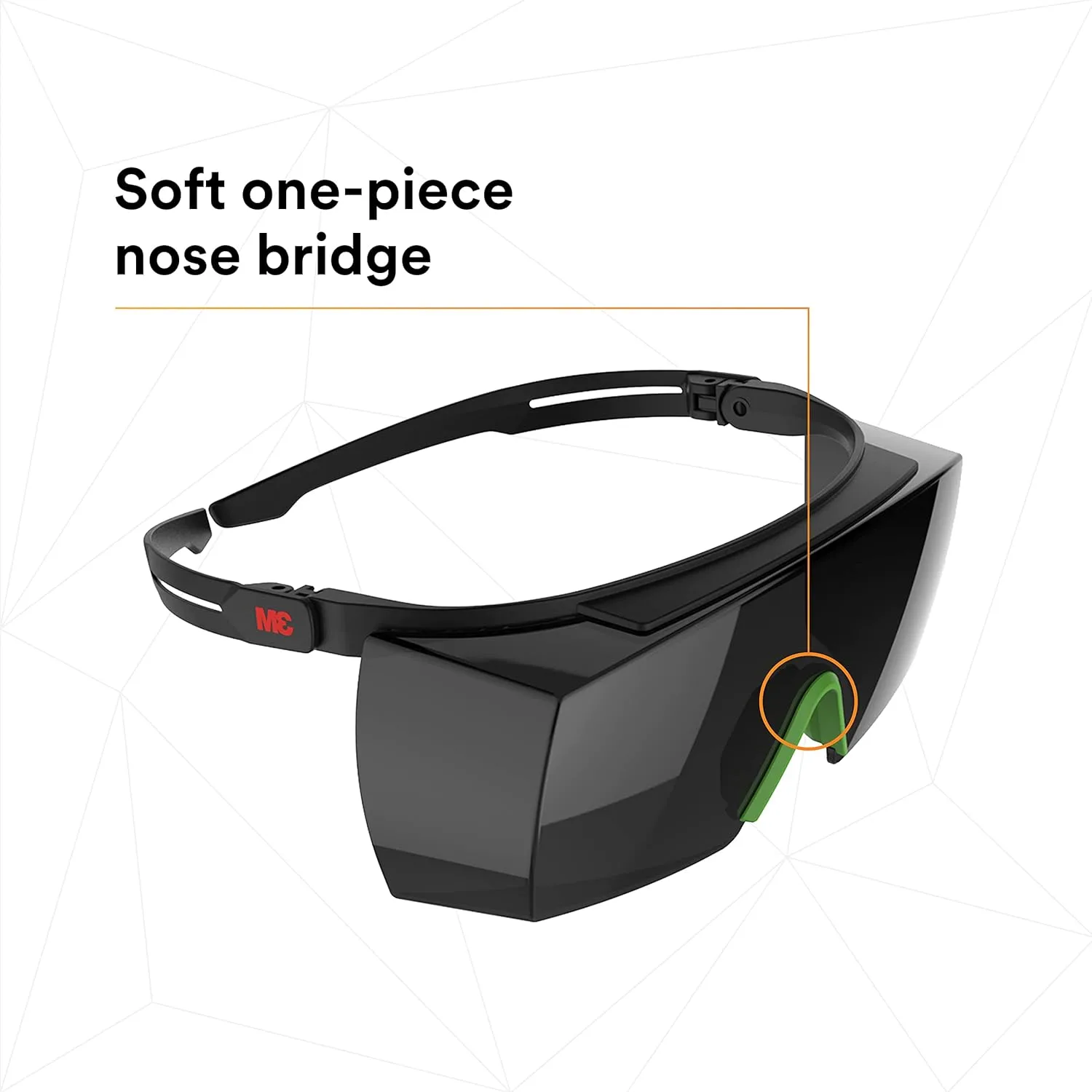 3M SecureFit 3700 Series, SF3750AS-BLK, Black Temples, IR 5.0 Gray OTG Anti-Scratch Lens