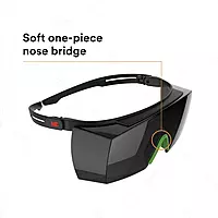 3M SecureFit 3700 Series, SF3750AS-BLK, Black Temples, IR 5.0 Gray OTG Anti-Scratch Lens