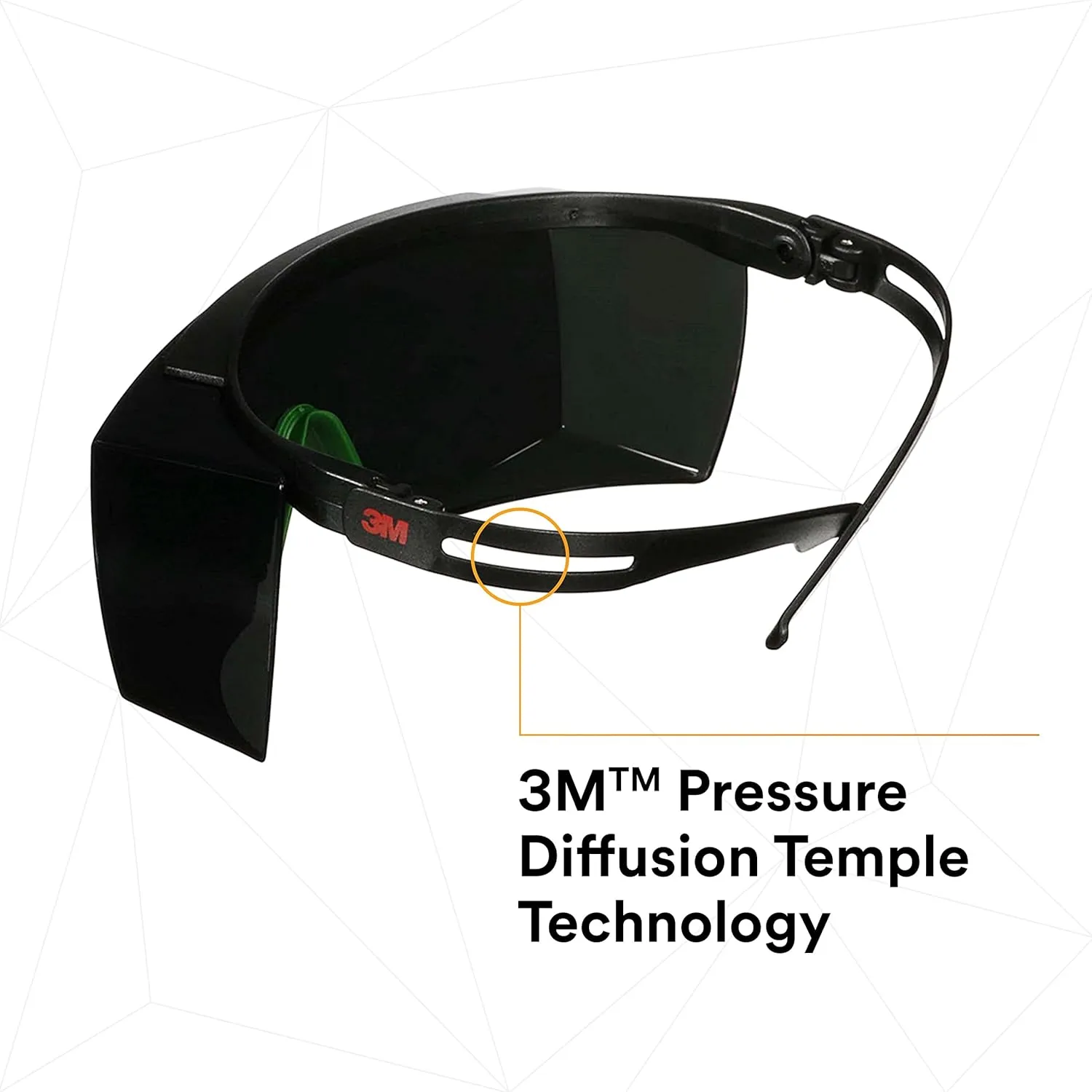 3M SecureFit 3700 Series, SF3750AS-BLK, Black Temples, IR 5.0 Gray OTG Anti-Scratch Lens